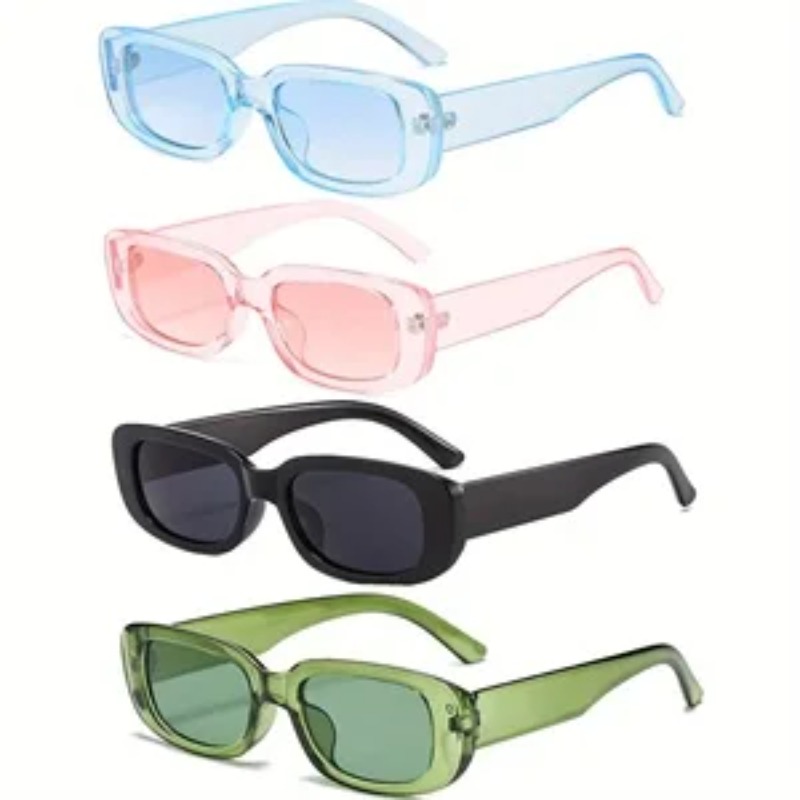 Vintage Fashion Streetwear - 1/4 szt. Nowe Małe Kwadratowe Okulary