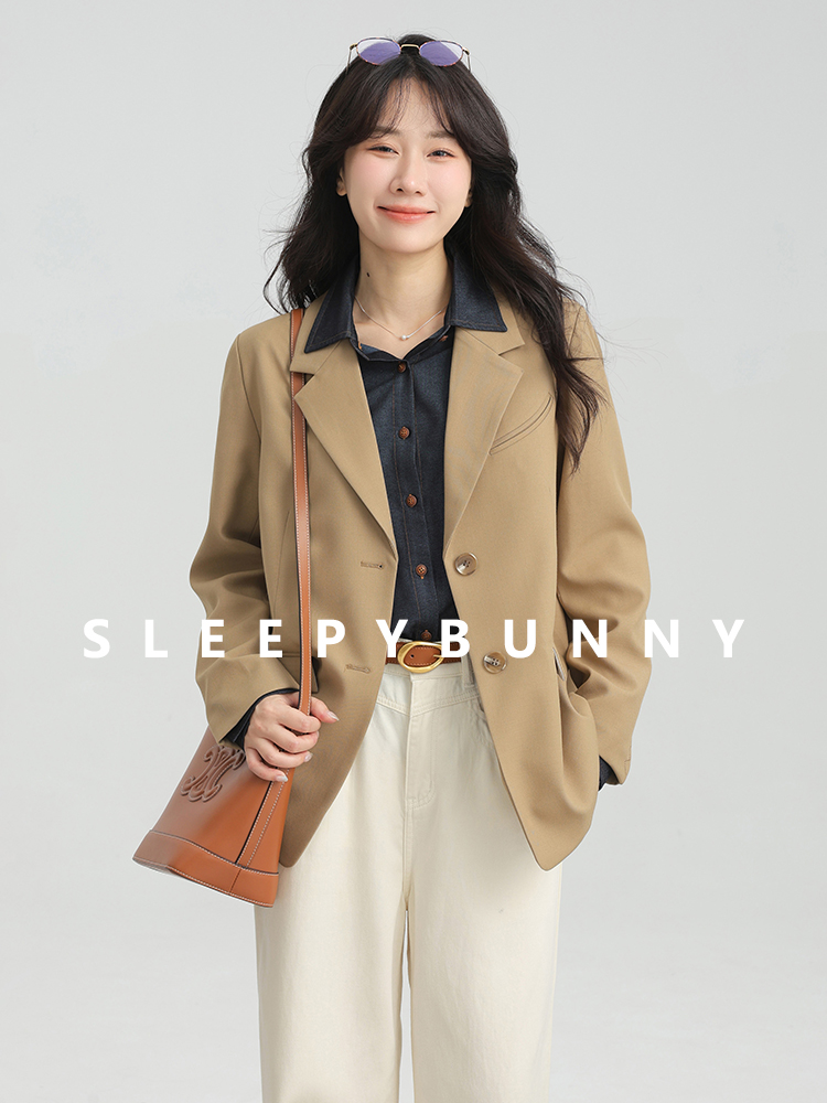 Retro Vintage Korean Fashion - Elegancka, luźna marynarka damska w stylu