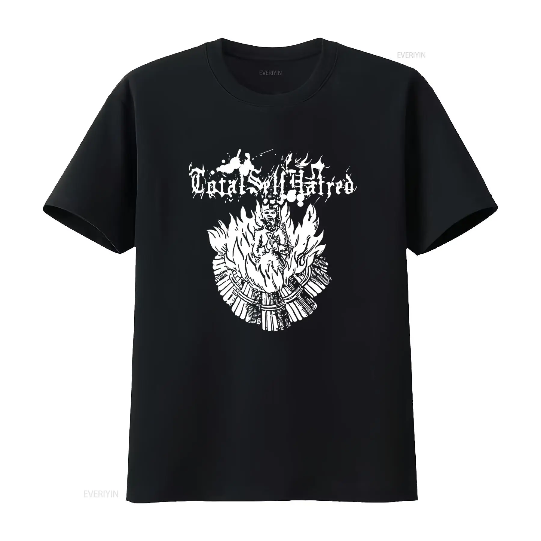 Vintage Fashion Knitwear - Koszulka TOTALSELFHATRED z motywem Dark Art,