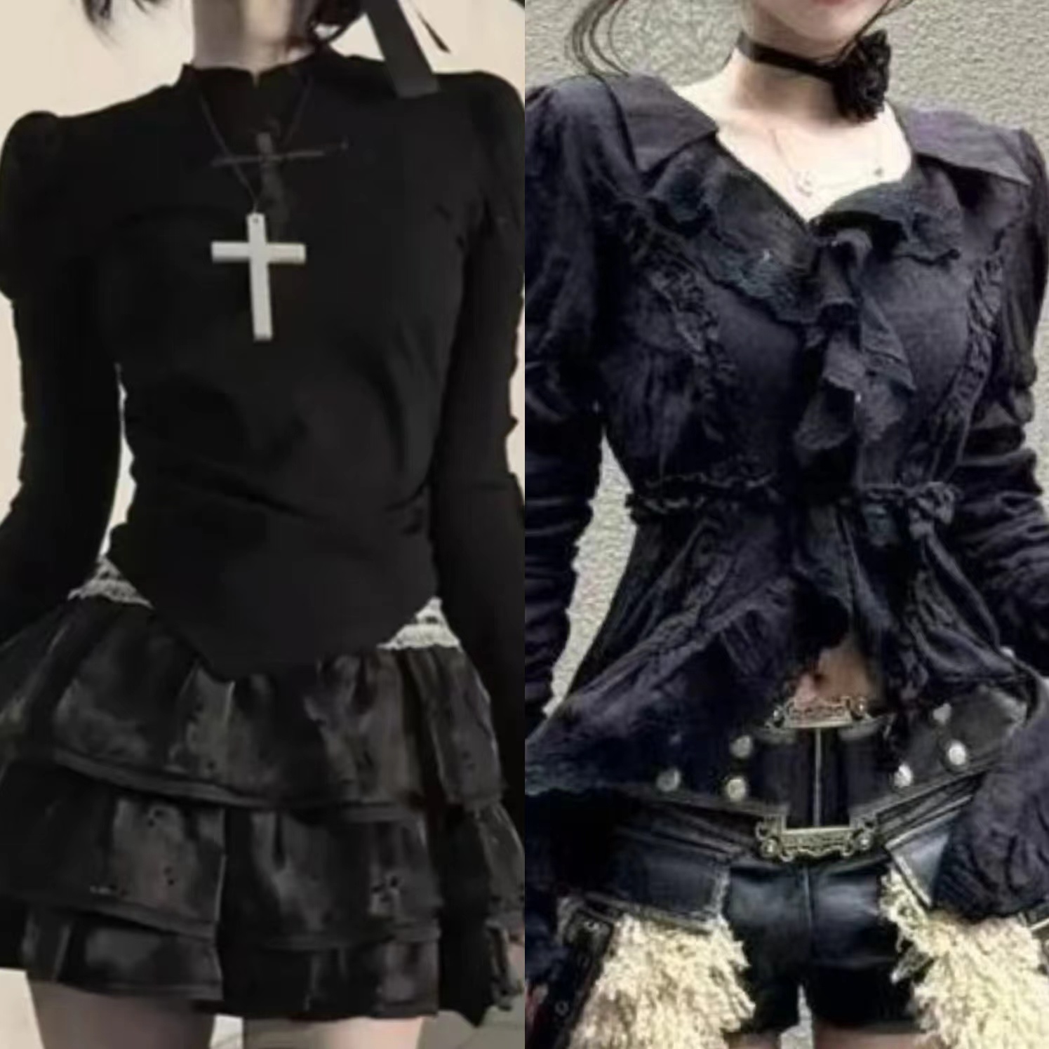 Retro Vintage Korean Fashion - Japoński Vintage Y2k Lolita bez rękawów