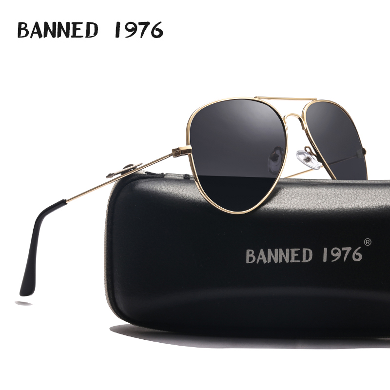 Vintage Fashion Brand Names - Spolaryzowane okulary przeciwsłoneczne lotnicze metalowa rama
