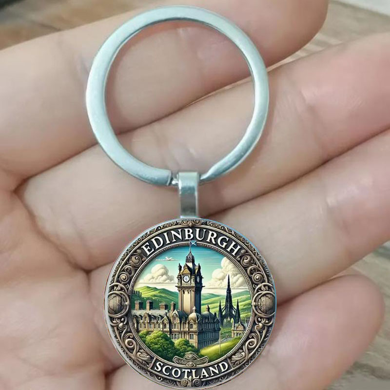 Vintage Fashion Edinburgh - Brelok szkocki z Edynburgiem, vintage pamiątka
