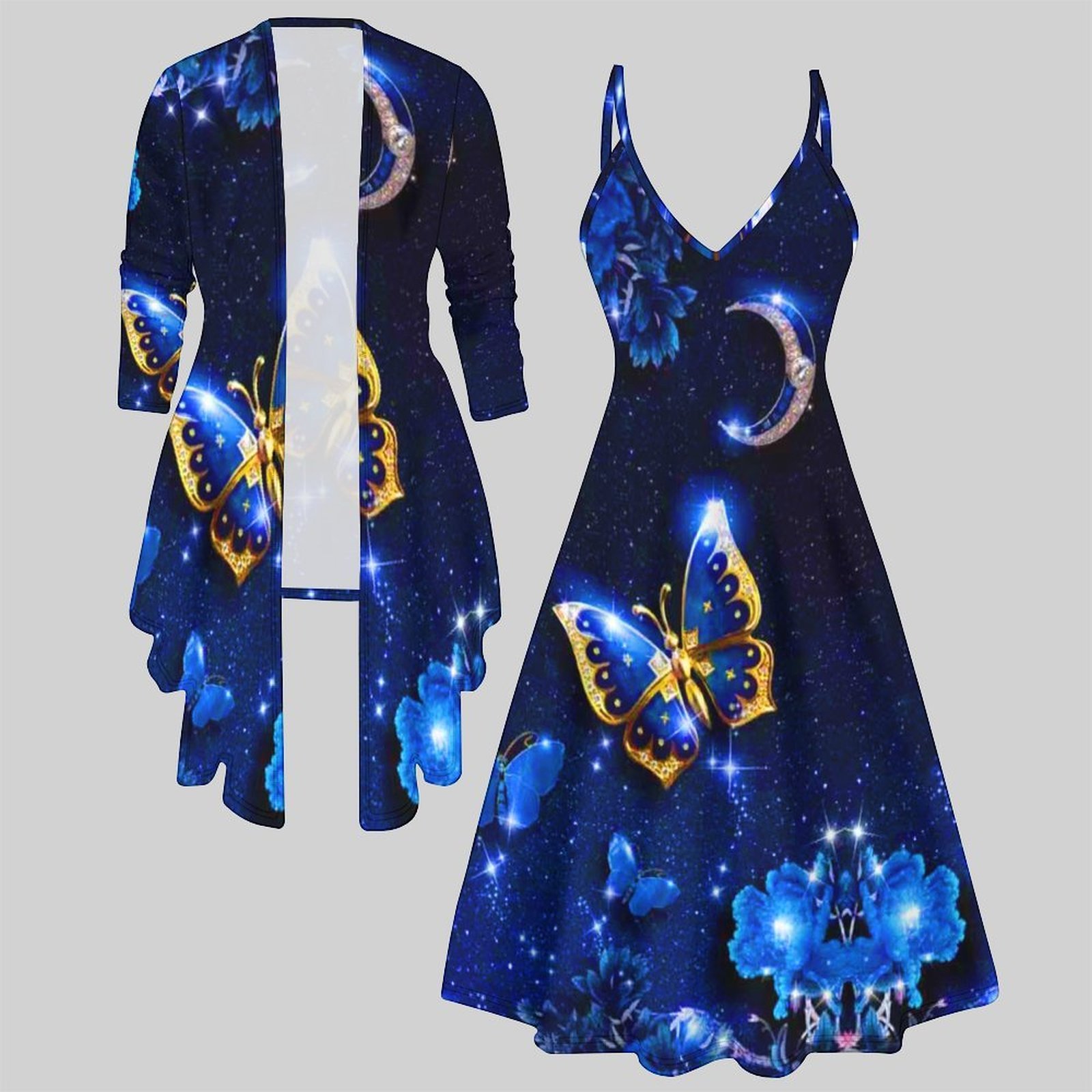 Vintage Fashion Knitwear - Damski zestaw w stylu vintage: sukienka