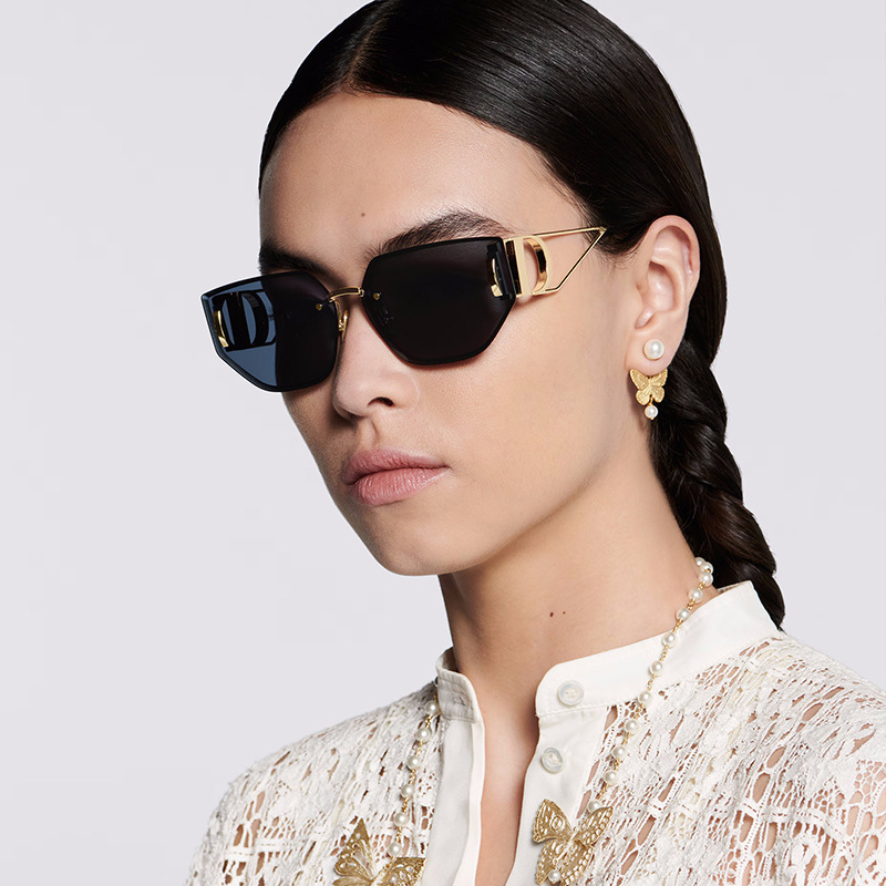 Vintage Fashion Brand Names - Damskie okulary przeciwsłoneczne metalowe wydrążone nogi