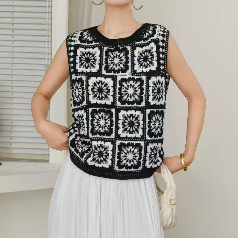 Crochet Top Boho - Bluzka na szydełku Granny Square, bez