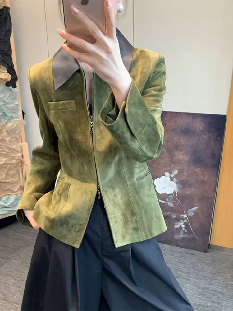 Retro styl, zielona kurtka zam – Retro Vintage Korean Fashion recenzja i cena