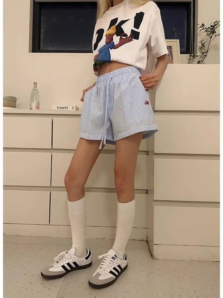 Damskie szorty w paski Y2k, od – Retro Vintage Korean Fashion recenzja i cena