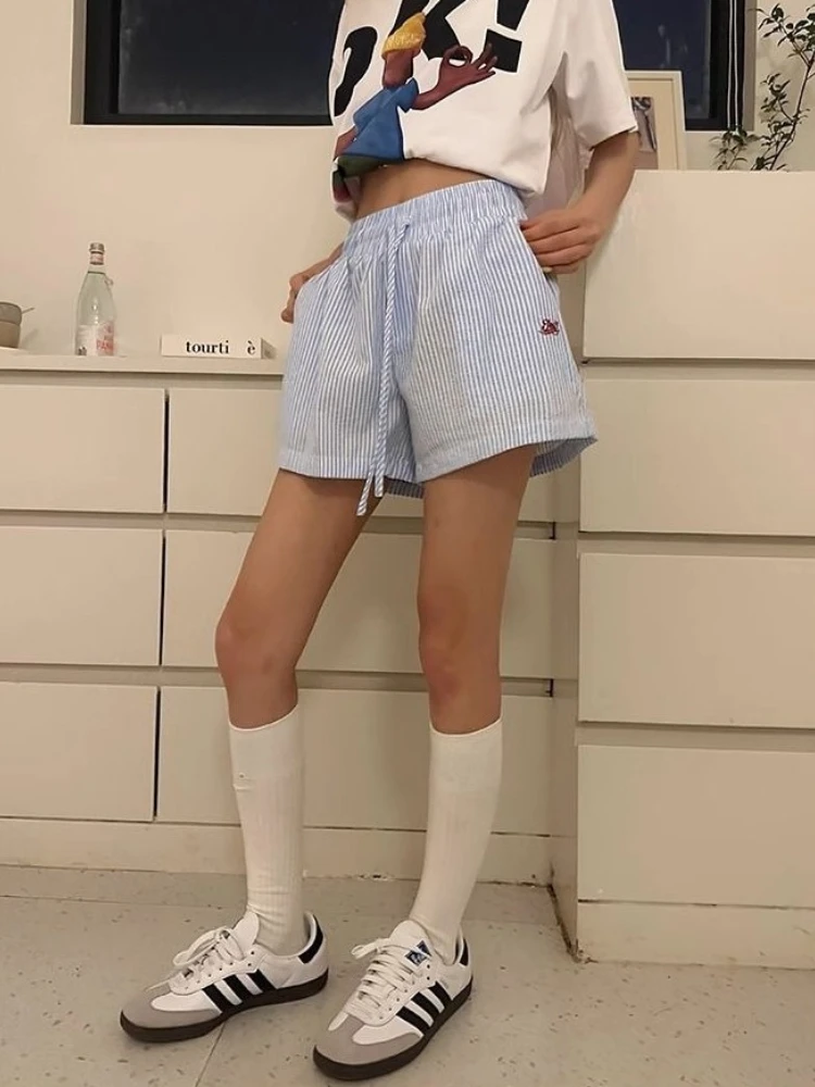 Damskie szorty w paski Y2k, od – Retro Vintage Korean Fashion recenzja i cena