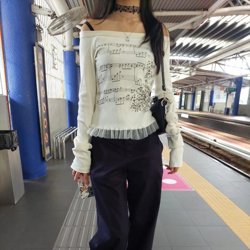 Jesienne koszulki damskie w st – Retro Vintage Korean Fashion recenzja i cena