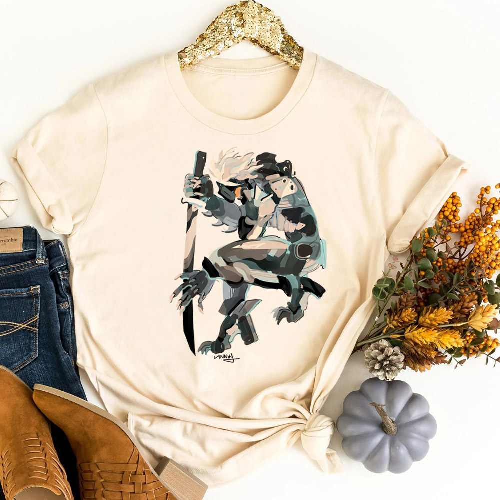 Koszulka Metal Gear Solid, mło – Retro Vintage Korean Fashion recenzja i cena