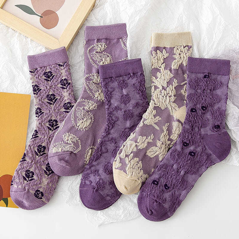 Moda Fioletowy Kwiatowy Haft D – Retro Vintage Korean Fashion recenzja i cena